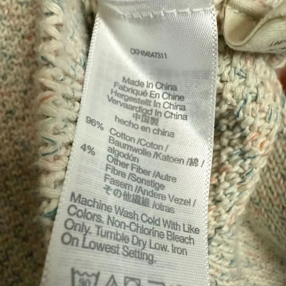 Madewell Marled Wakefield Rainbow Button-Front Sweater Tank Women‎ M Cream Multi